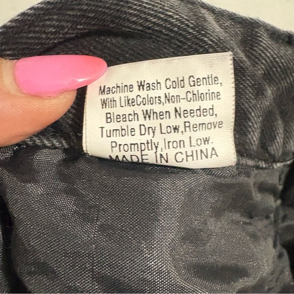 Black Charcoal Distressed High Rise Skinny Jeans 29” Waist Punk Grunge - Picture 11 of 13